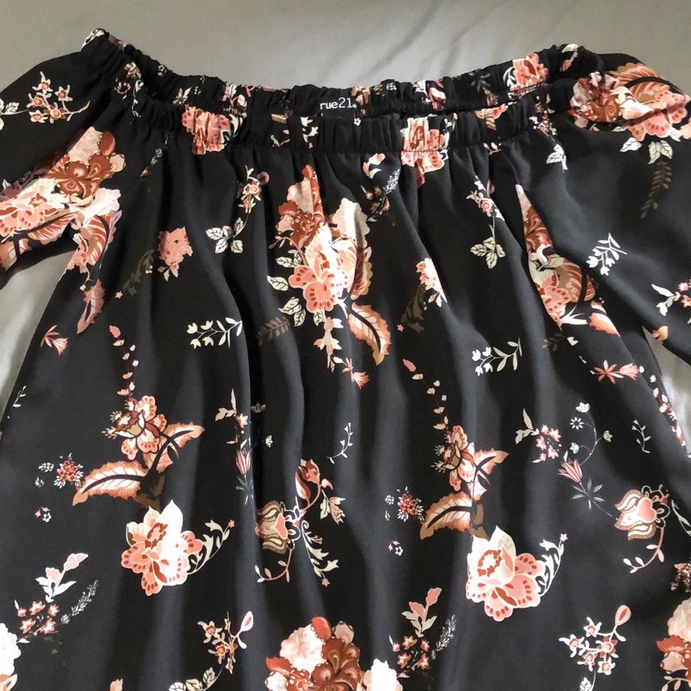 Off shoulder black tunic or mini dress